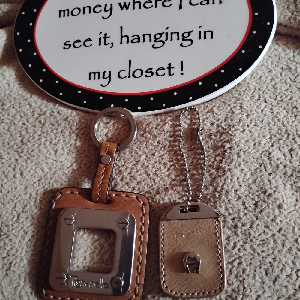 Tan Leather Keychain Set